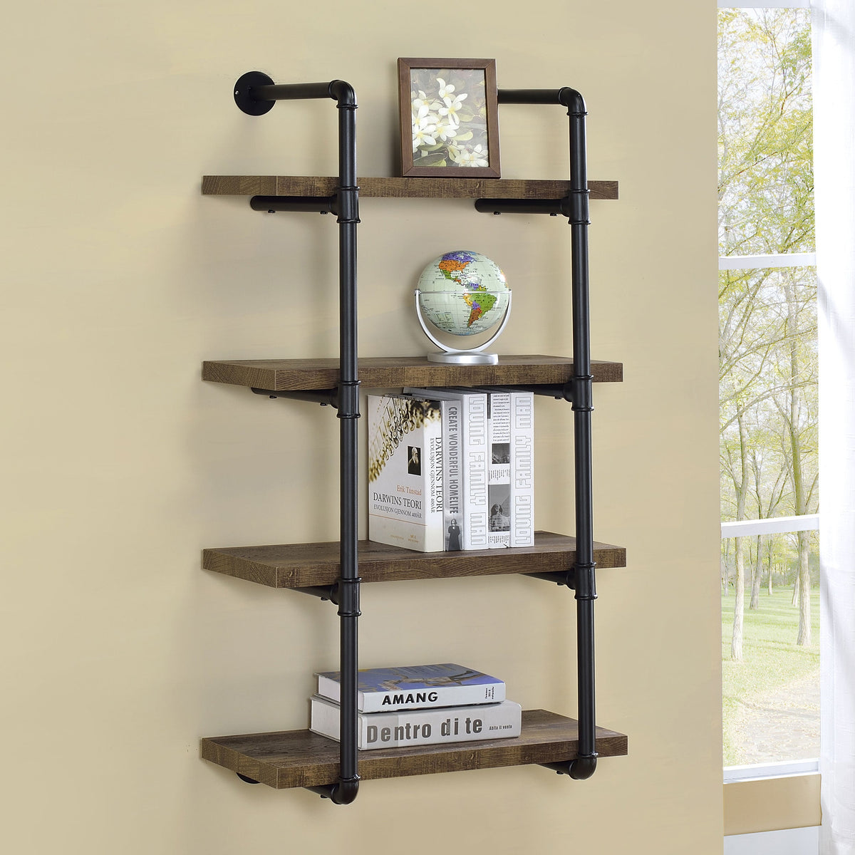 Elmcrest 24-inch 4-shelf Wall Bookshelf Grey Driftwood