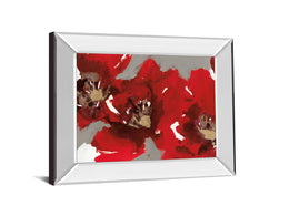 Mirrored Frame Red Poppy Forest I By N. Barnes 22X26 Mirror Frame Print