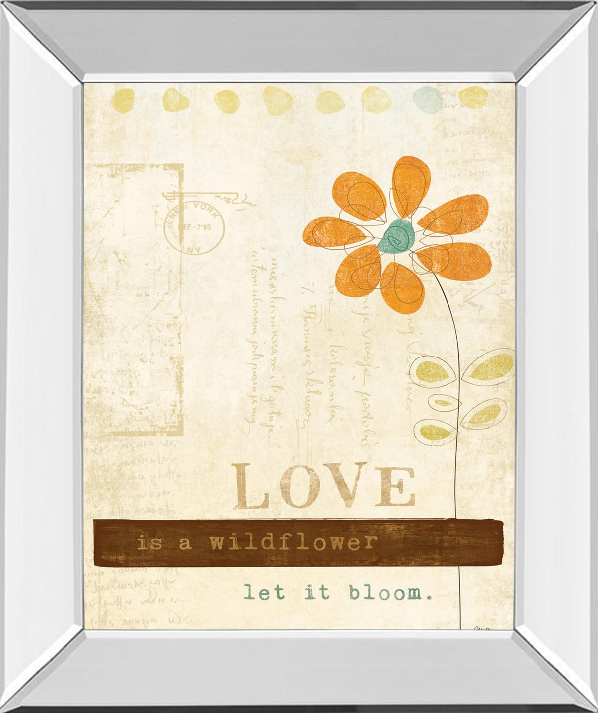 Mirrored Frame Let Love Bloom By Mollie B 22X26 Mirror Frame Print