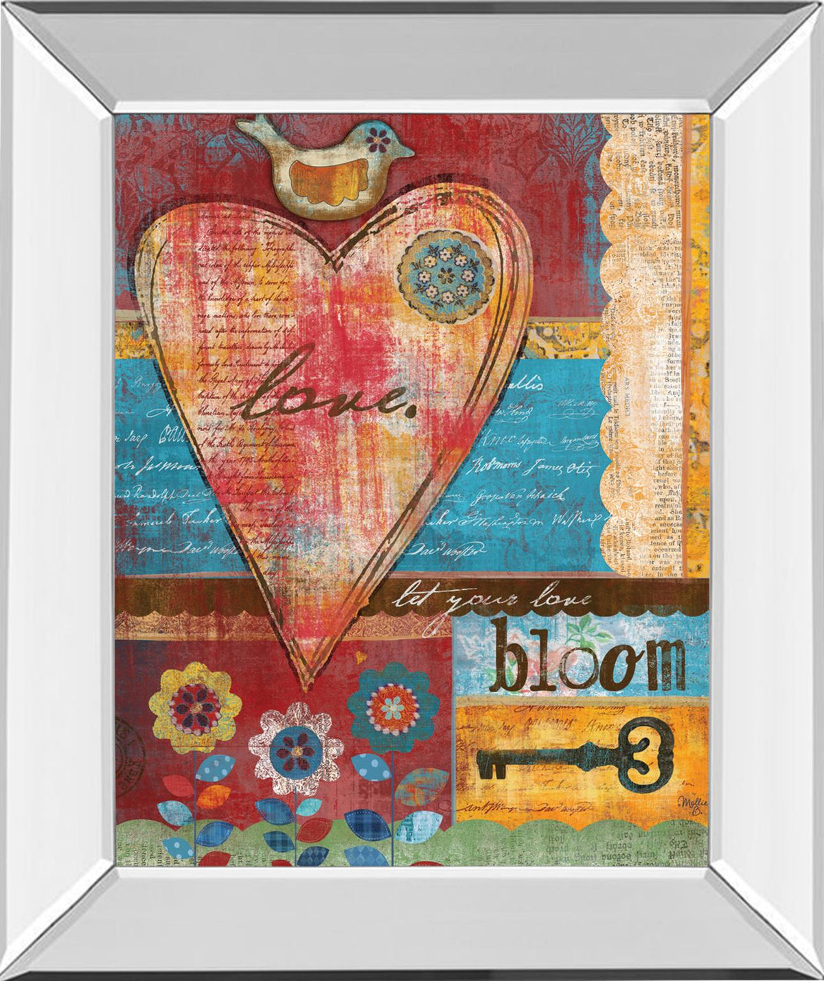 Mirrored Frame Love By Mollie B 22X26 Mirror Frame Print