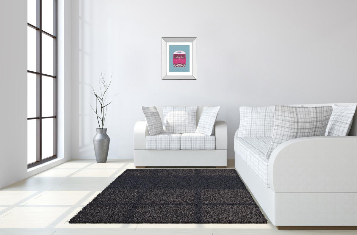 Mirrored Frame London Transport 3 By Ben James 22X26 Mirror Frame Print