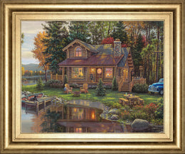Peace Like A River Cabin By Kim Norlien 22X26 Framed Print
