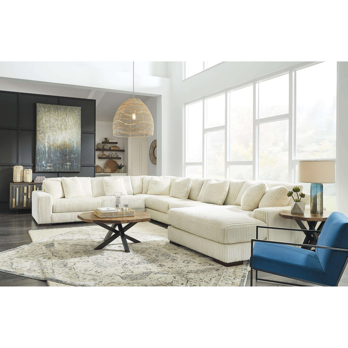 Swipe Furniture Exclusive Design Lindyn Fabric 6 pc Sectional 2110464/2110446/2110477/2110446/2110446/2110417