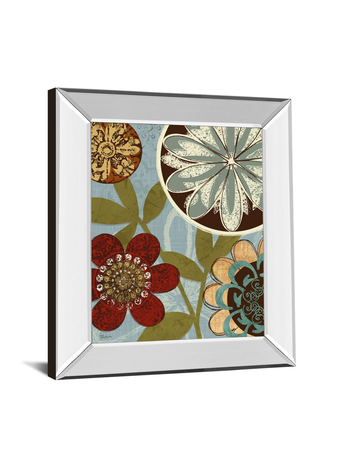 Mirrored Frame Persian Garden I By Katrina Craven 22X26 Mirror Frame Print