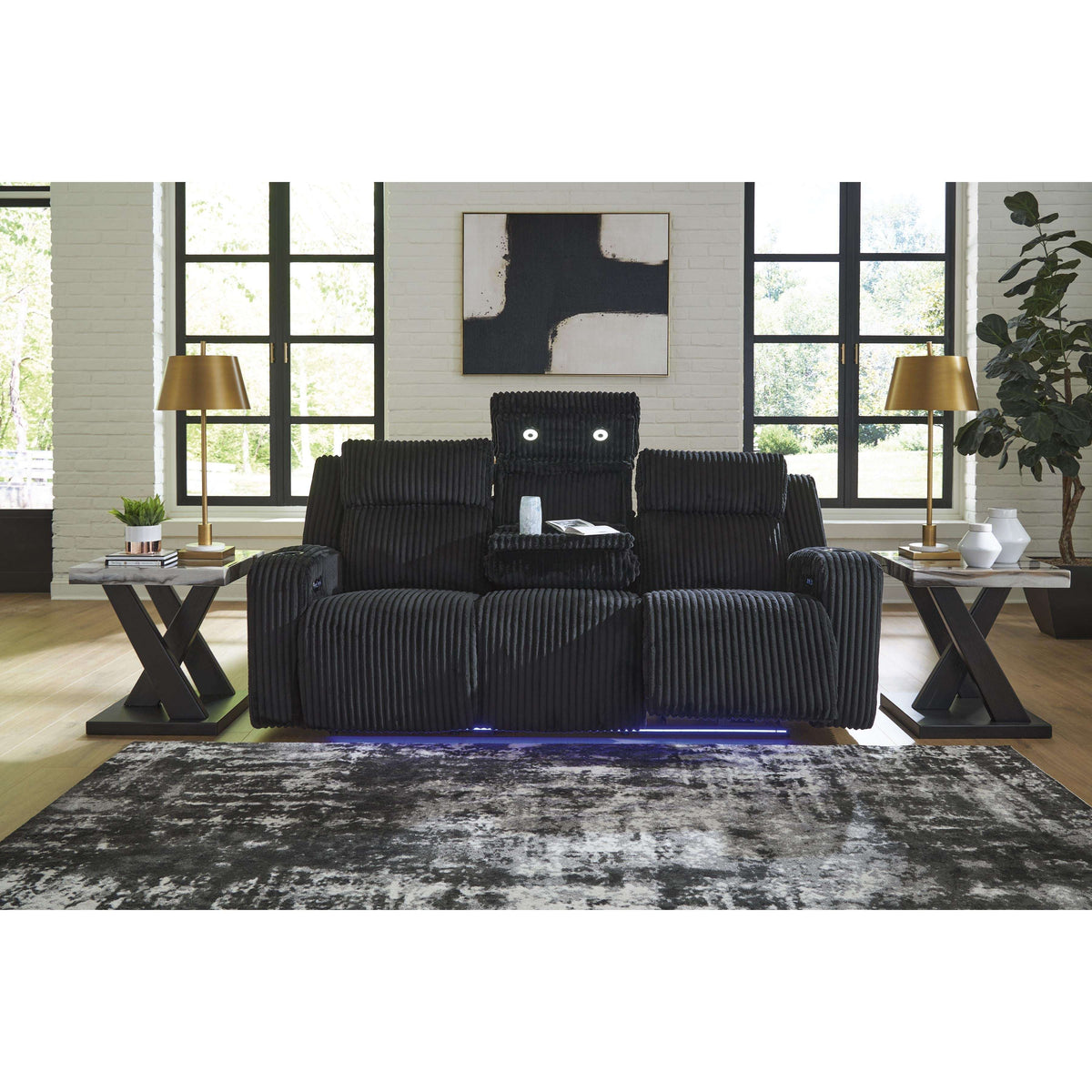 Swipe Modern Furniture Exclusive Design Forest Lake Power Reclining Fabric Sofa PC6420215