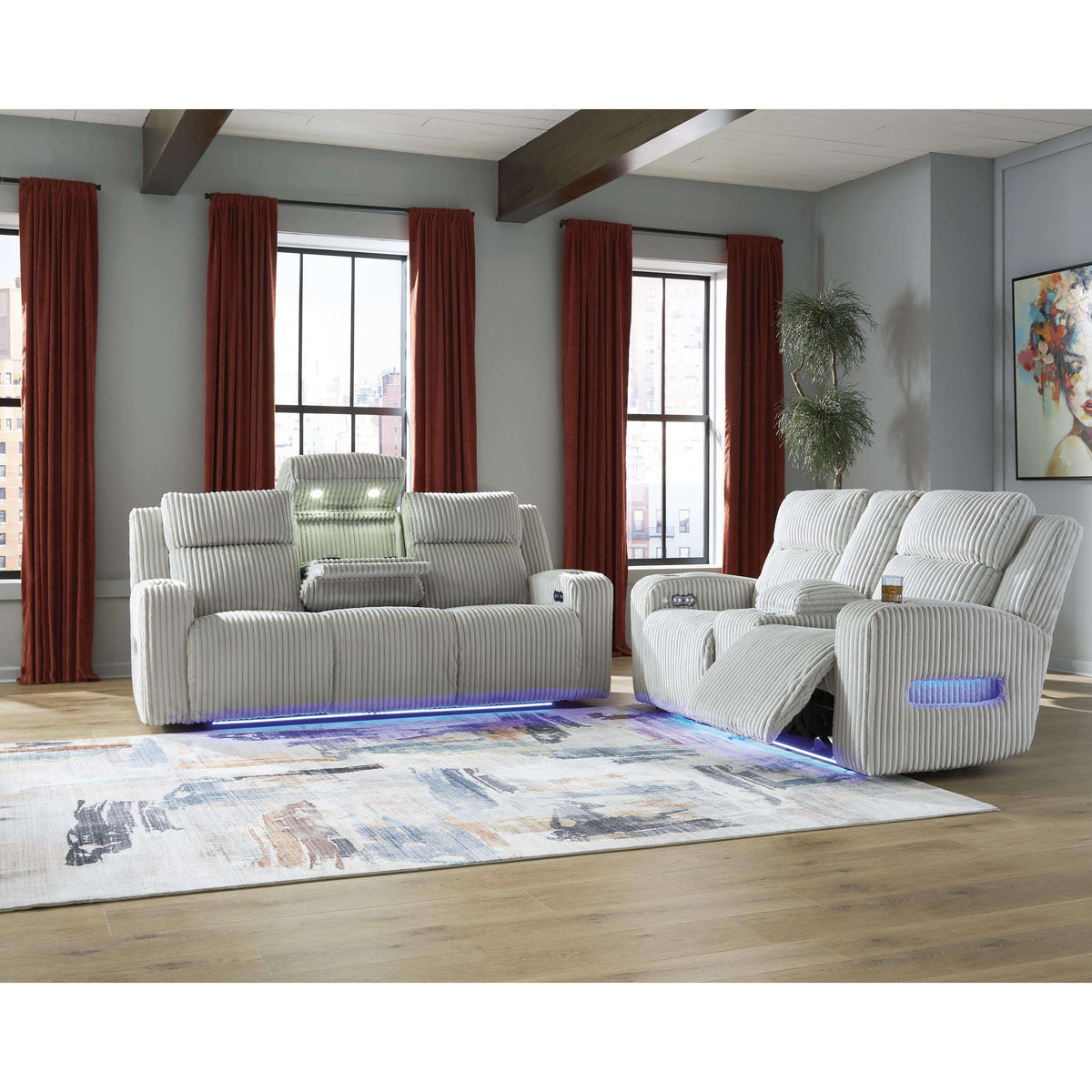 Swipe Furniture Exclusive Design Forest Lake Power Reclining Sofa PC6420315