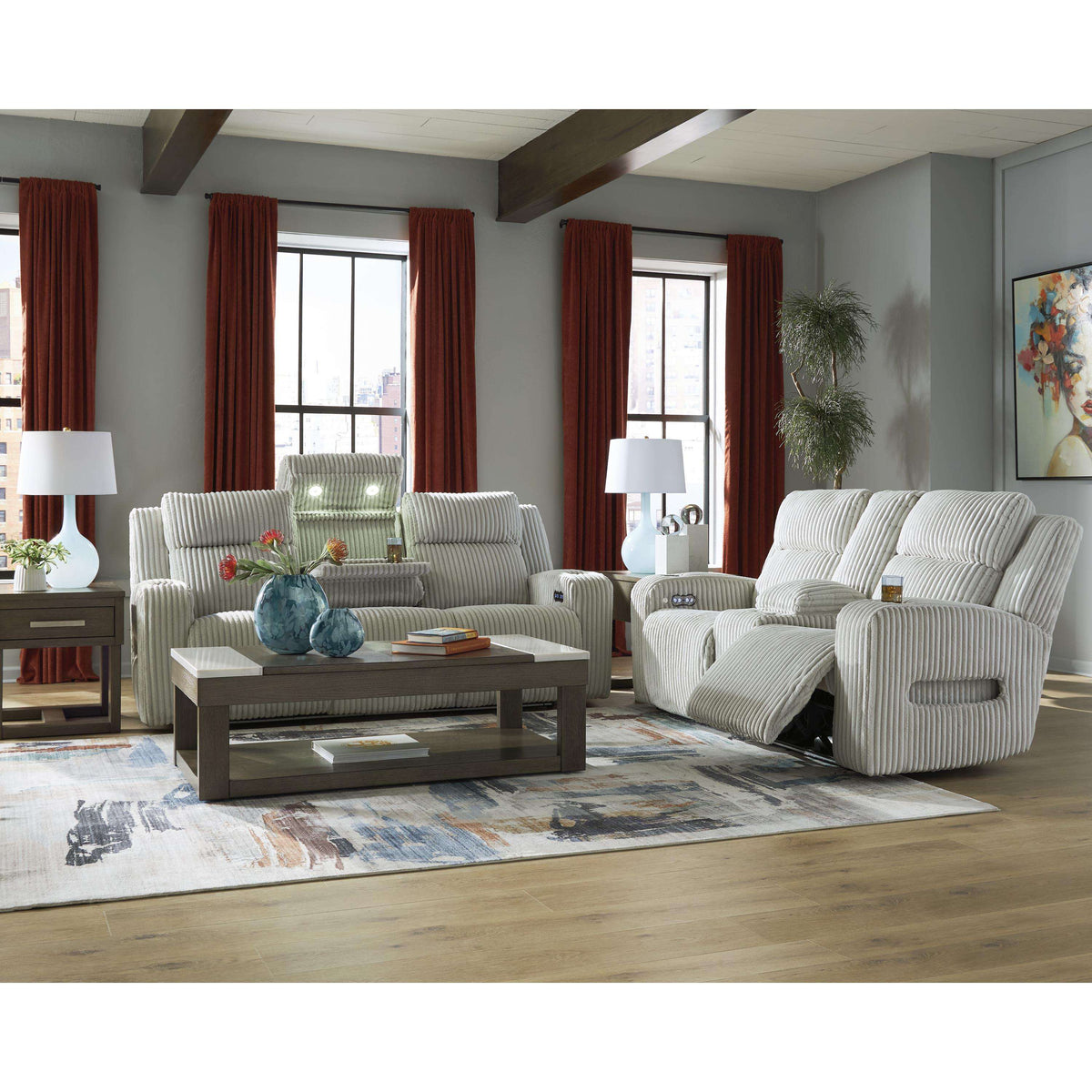 Swipe Furniture Exclusive Design Forest Lake Power Reclining Sofa PC6420315