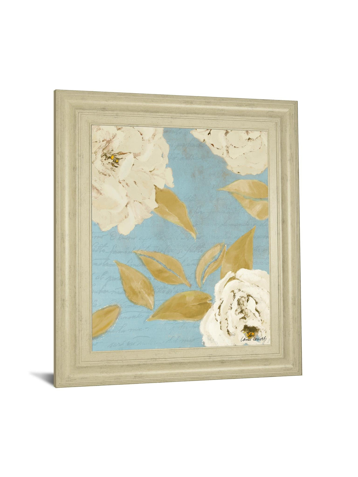 Scripted Poetic Peonies I By Lanie Loreth 22X26 Framed Print