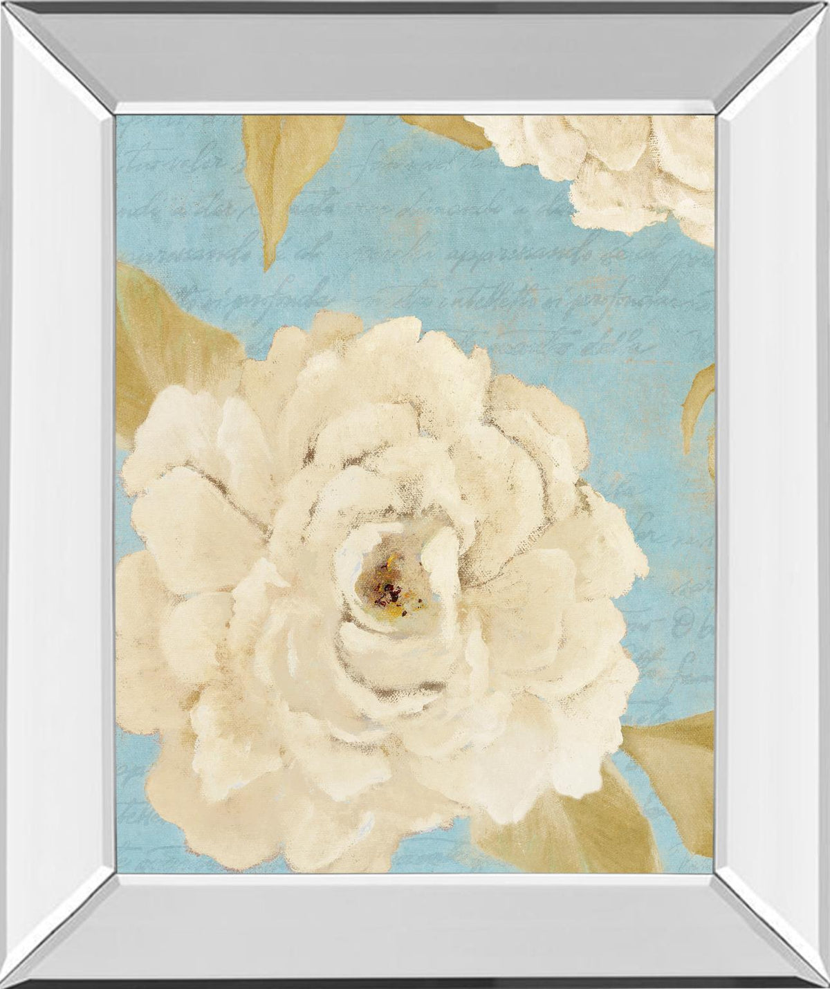 Mirrored Frame Scripted Poetic Peonies Ii By Lanie Loreth 22X26 Mirror Frame Print