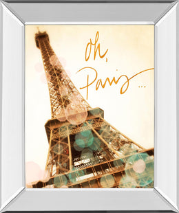 Mirrored Frame Oh Paris By Emily Navas 22X26 Mirror Frame Print