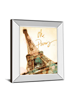 Mirrored Frame Oh Paris By Emily Navas 22X26 Mirror Frame Print