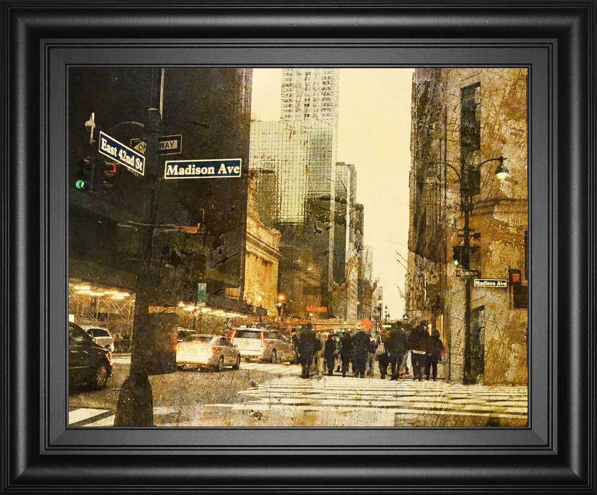 New York Streets By Acosta 22X26 Framed Print