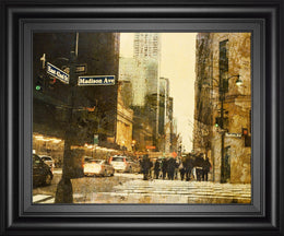 New York Streets By Acosta 22X26 Framed Print