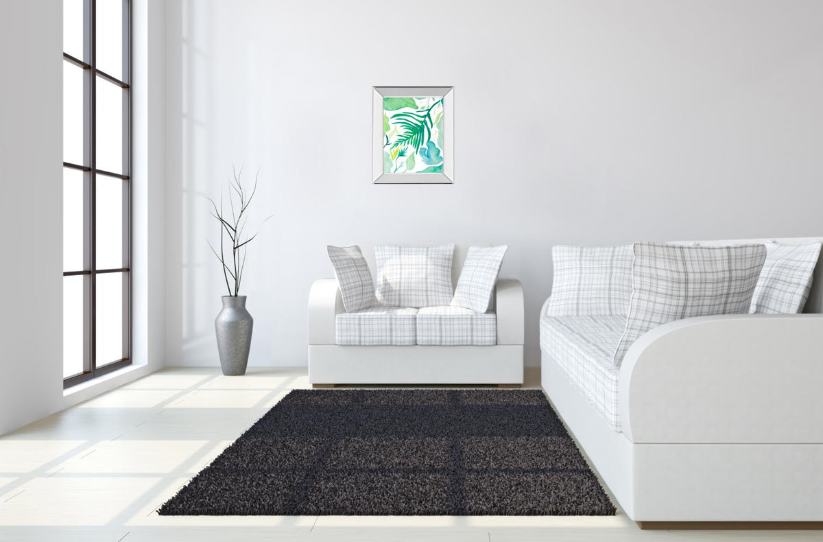 Mirrored Frame Green Water Leaves I By Kat Papa 22X26 Mirror Frame Print