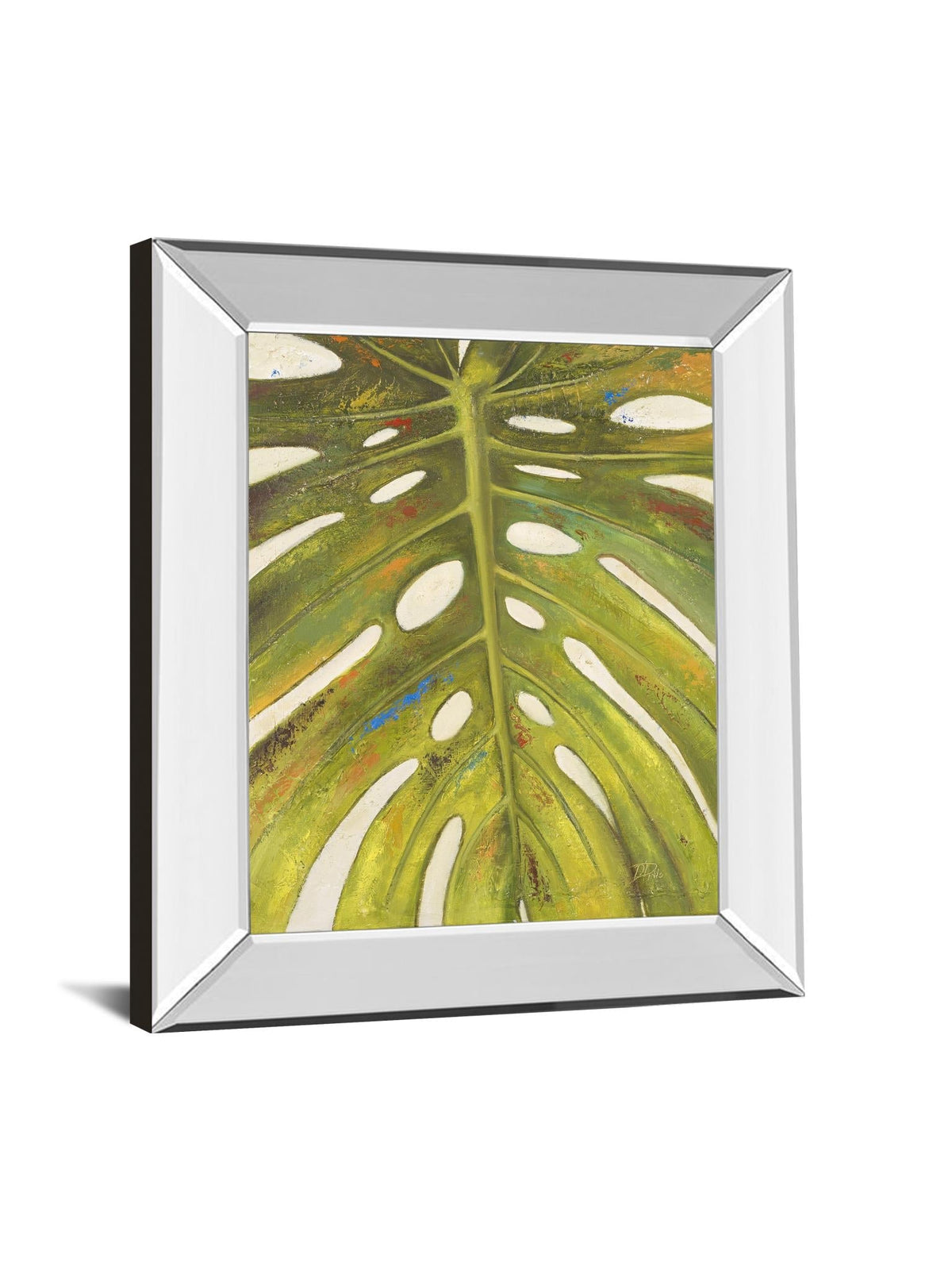 Mirrored Frame Tropical Leaf Ii By Patricia Pinto 22X26 Mirror Frame Print