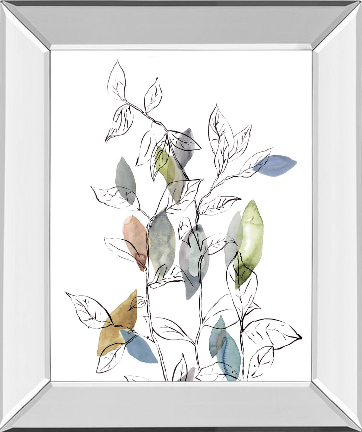 Mirrored Frame Spring Leaves I By Meyers, R. 22X26 Mirror Frame Print