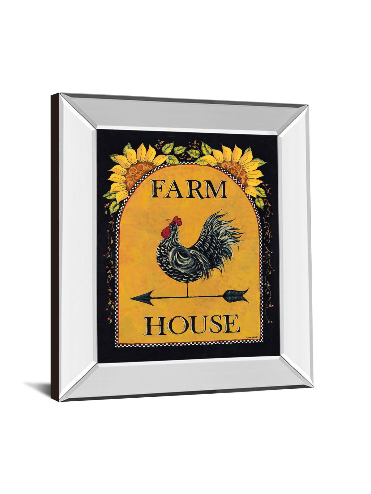 Mirrored Frame Sunny Farmhouse By Lisa Hillker 22X26 Mirror Frame Print