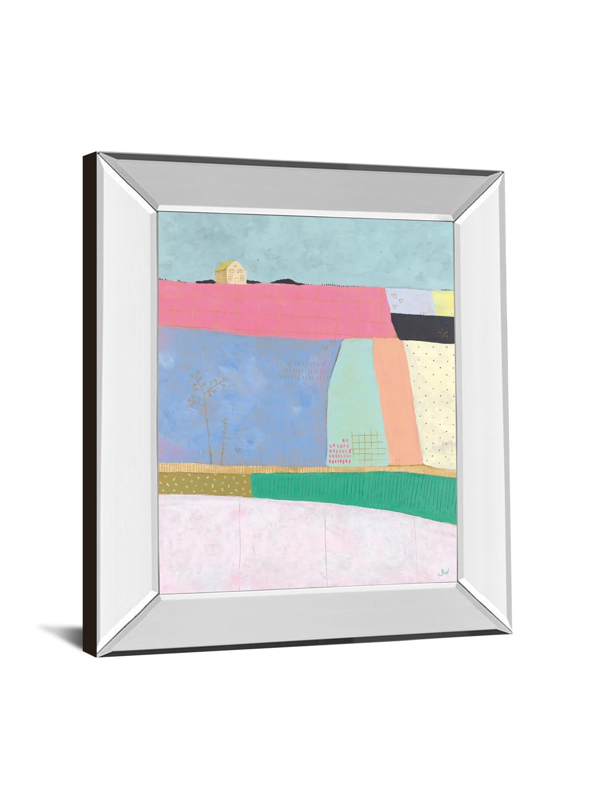 Mirrored Frame Live Coloufully-Patchwork By Joelle Wehkamp 22X26 Mirror Frame Print