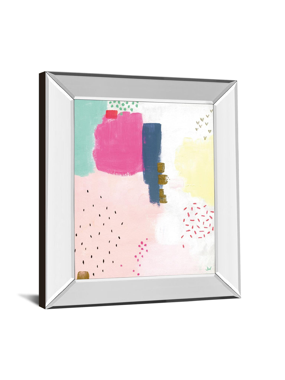 Mirrored Frame Dots  And Colours-Speckle By Joelle Wehkamp 22X26 Mirror Frame Print