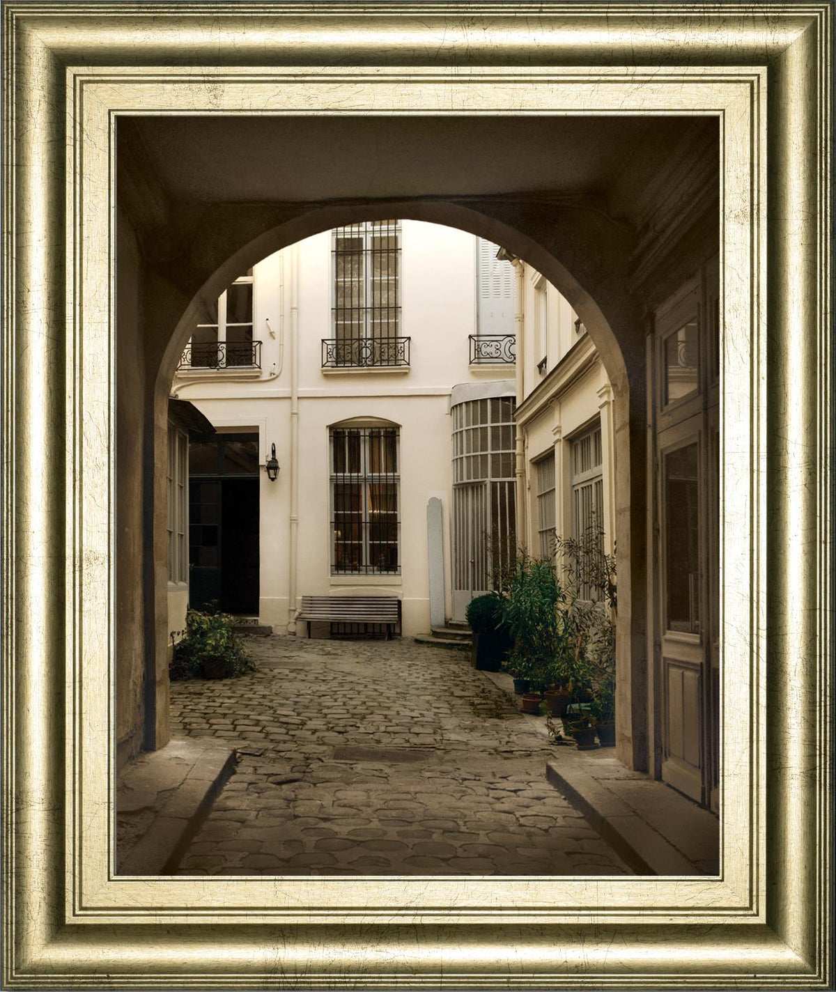 Marais Courtyard By Milla White 22X26 Framed Print