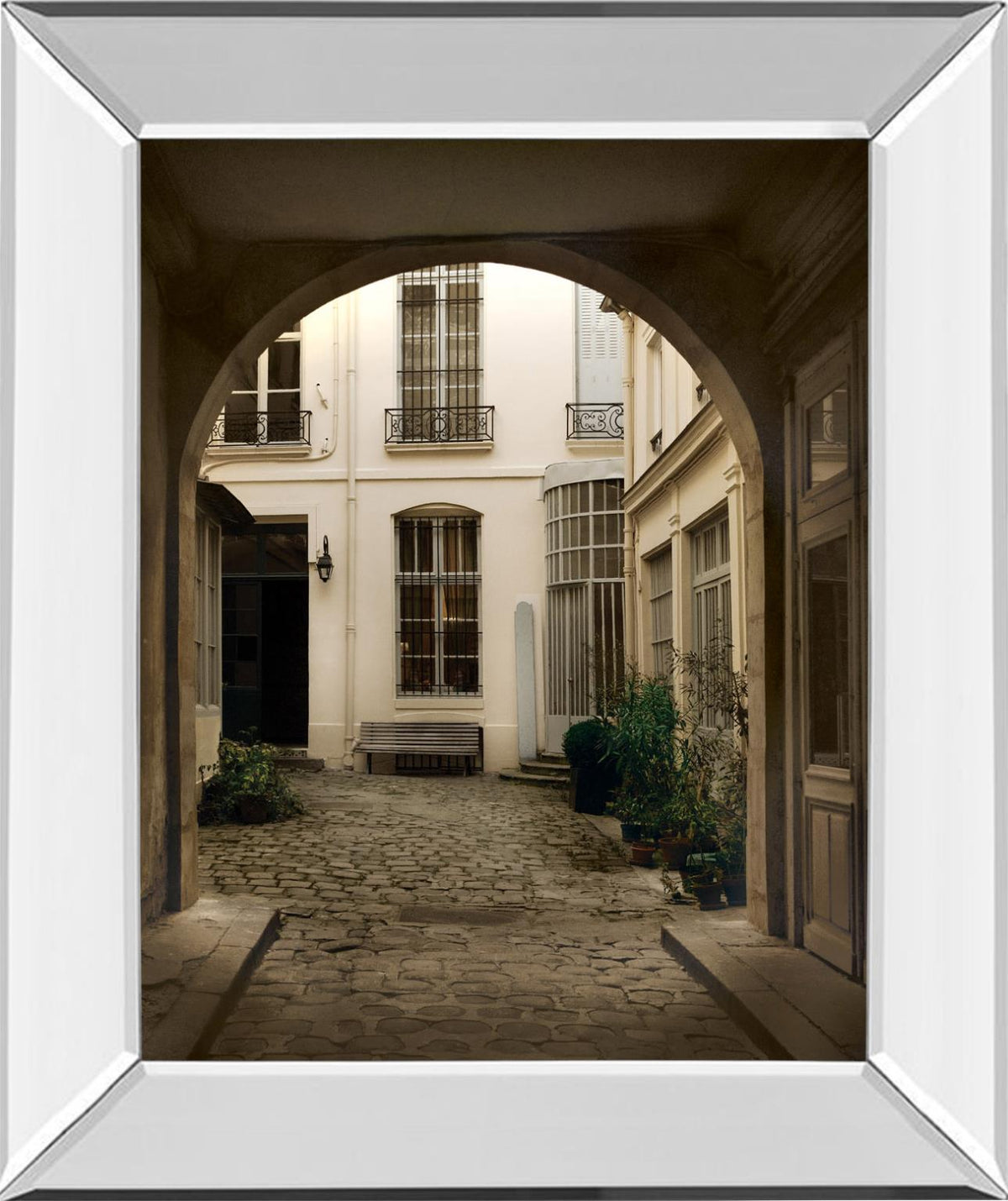 Marais Courtyard By Milla White 22X26 Mirror Frame Print