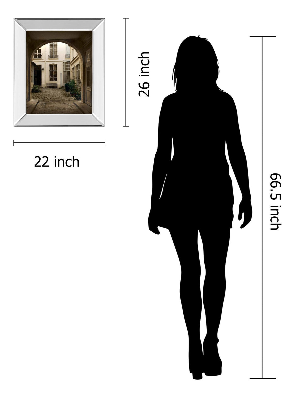 Marais Courtyard By Milla White 22X26 Mirror Frame Print