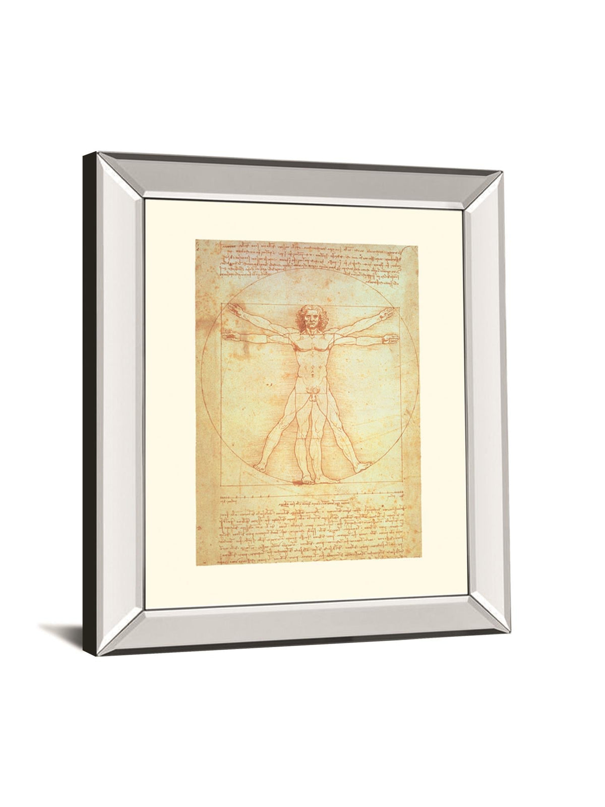 Vituvian Man By Leonardo Da Vinci 22X26 Mirror Frame Print