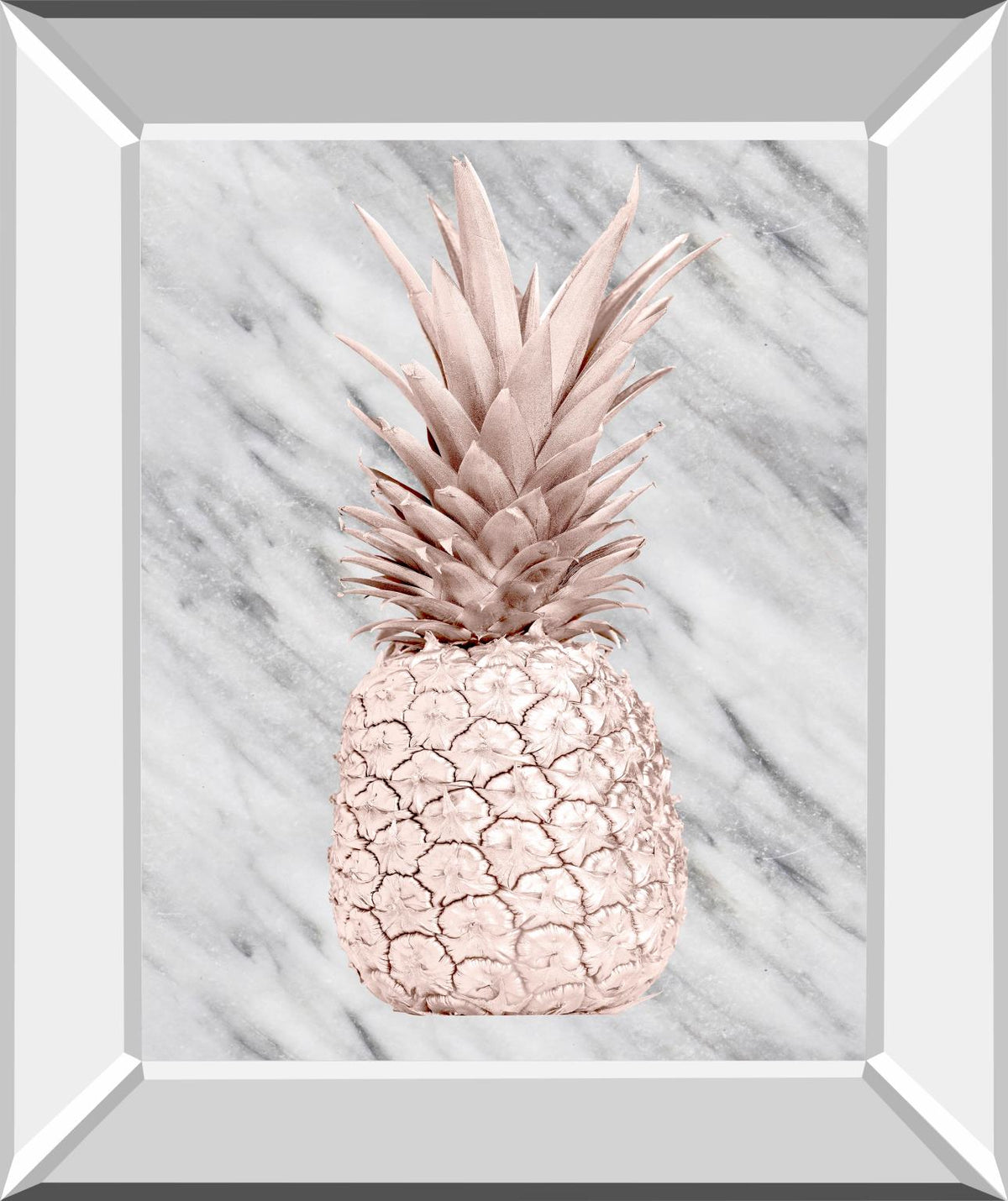 Rose Gold Pineapple On Gray Marble By Nature Magick 22X26 Mirror Frame Print