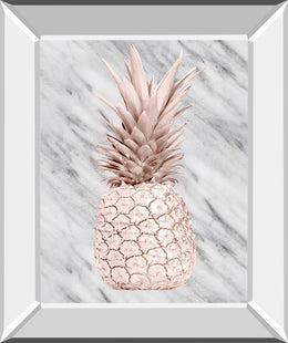 Rose Gold Pineapple On Gray Marble By Nature Magick 22X26 Mirror Frame Print