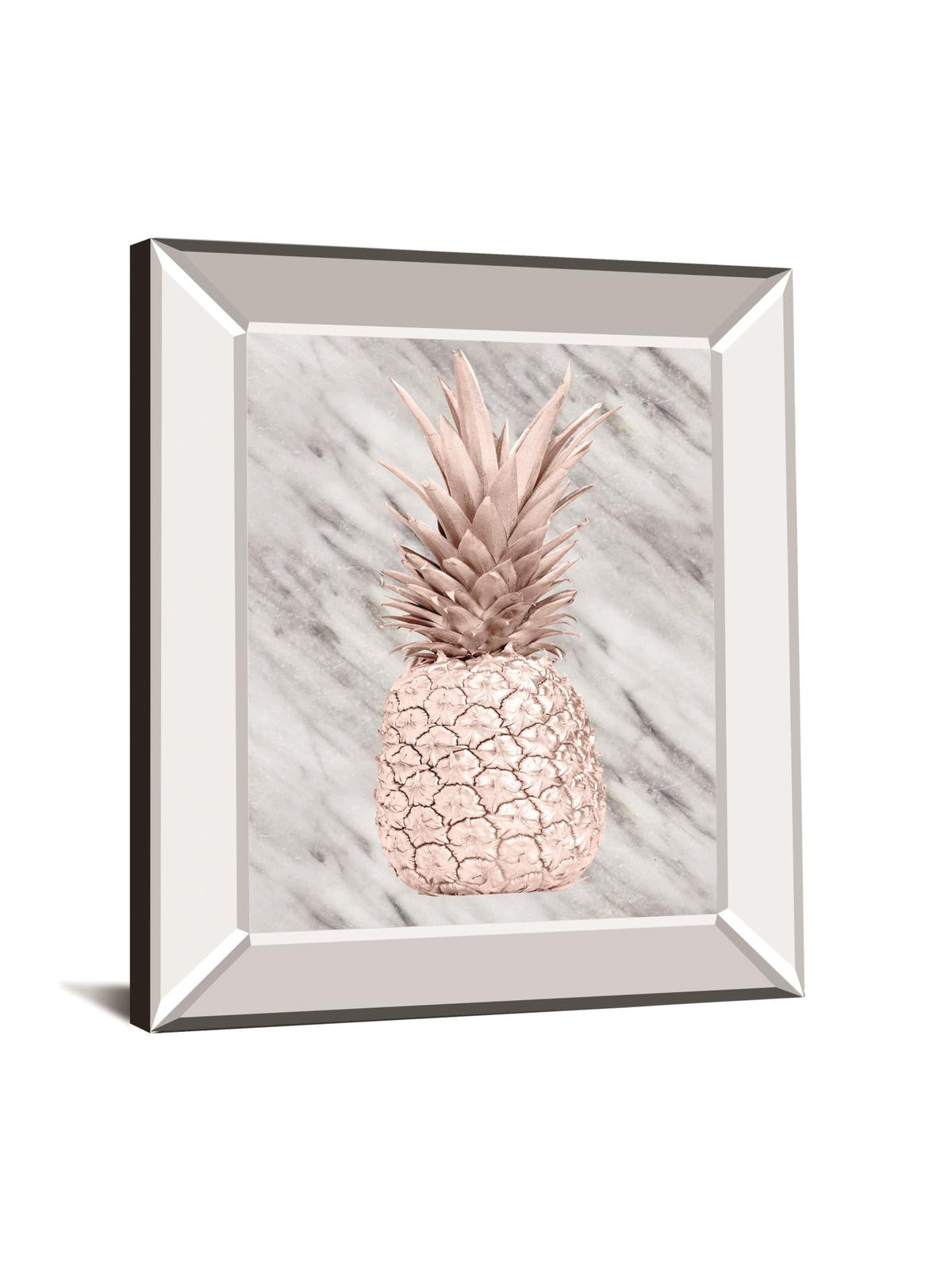 Rose Gold Pineapple On Gray Marble By Nature Magick 22X26 Mirror Frame Print