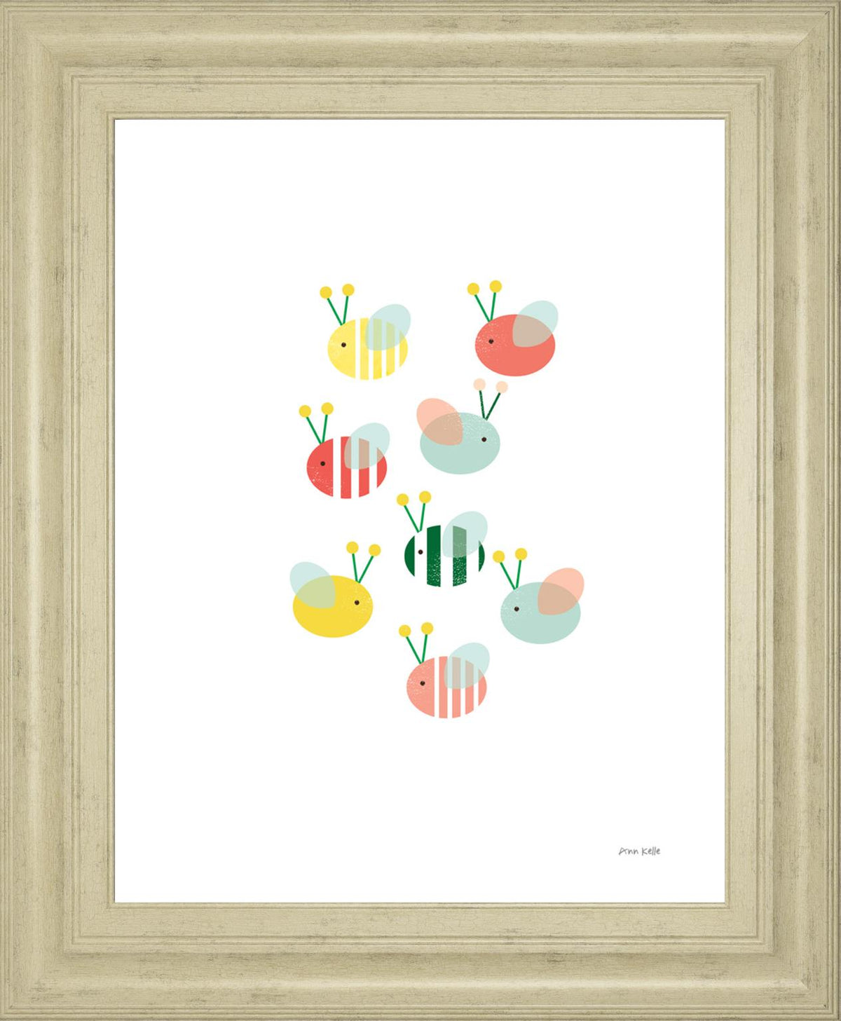 Bumblebee Friends By Ann Kelle 22X26 Framed Print