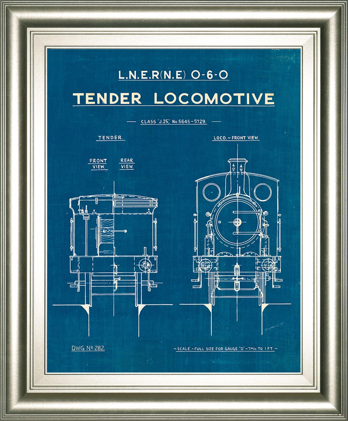 Locomotive Blueprint Iii By Wild Apple Portfolio 22X26 Framed Print