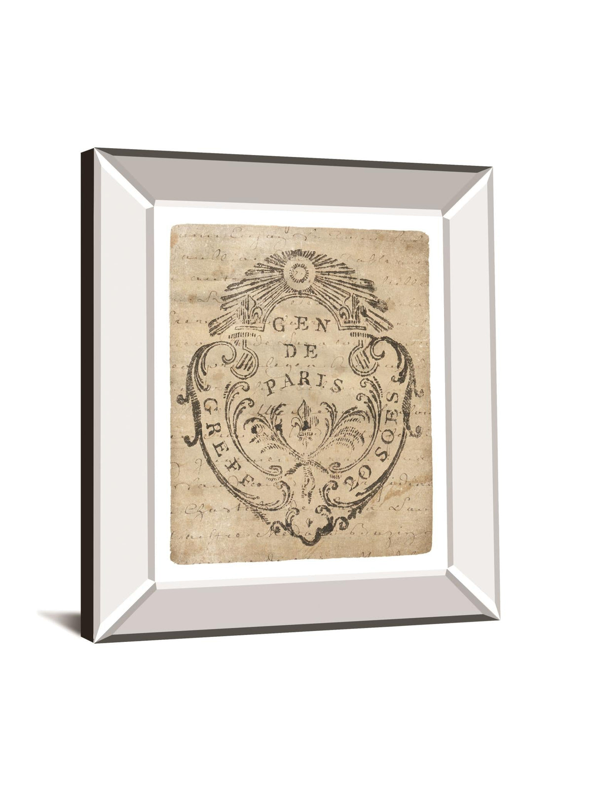 Letter Crest Iia Vintage V2 By Wild Apple Portfolio 22X26 Mirror Frame Print