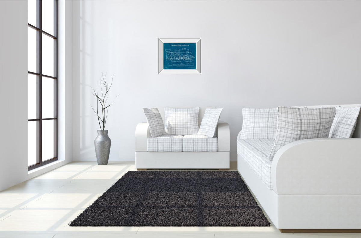 Locomotive Blueprint I By Wild Apple Portfolio 22X26 Mirror Frame Print