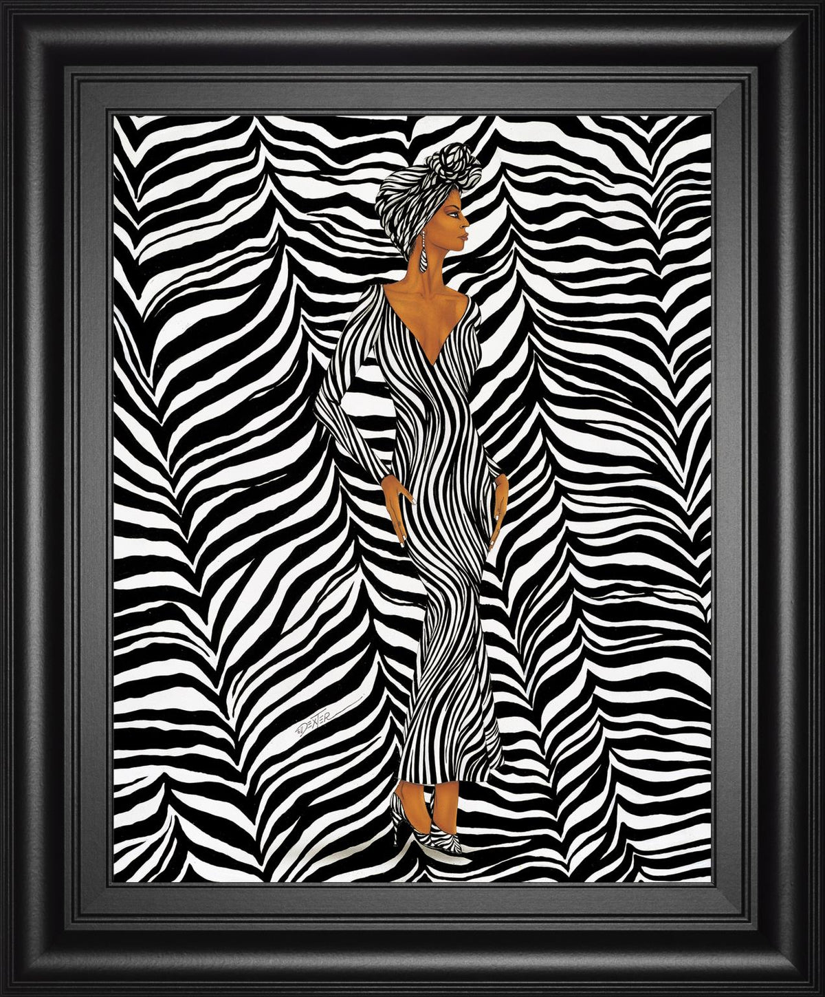 Zebra Inspired Fashion By Dexter Griffin 22X26 Framed Print