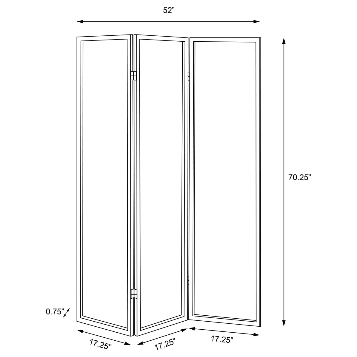 Felice 3-Panel Room Divider Folding Screen French Script