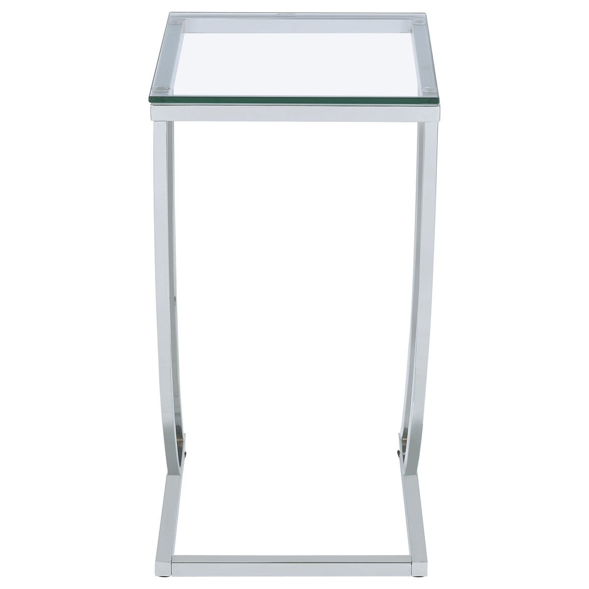 Cayden Rectangular Glass Top Sofa Side Table Chrome