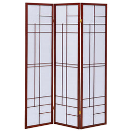 Katerina 3-Panel Room Divider Folding Shoji Screen Cherry