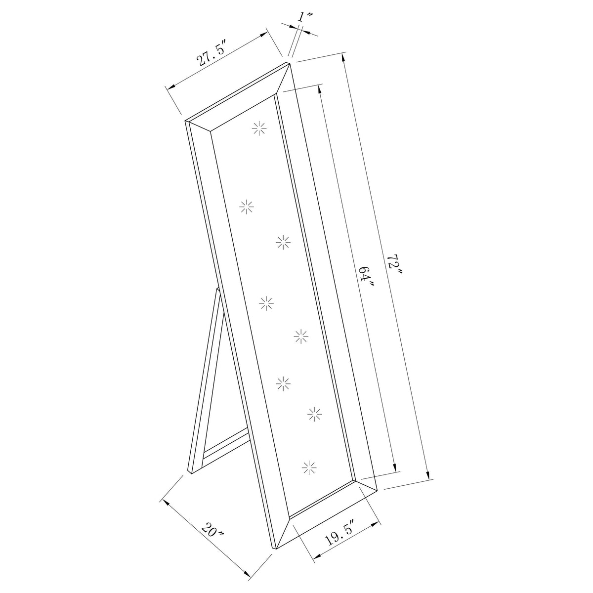 Toga 28 x 72 Inch Wood Standing Floor Mirror Cappuccino