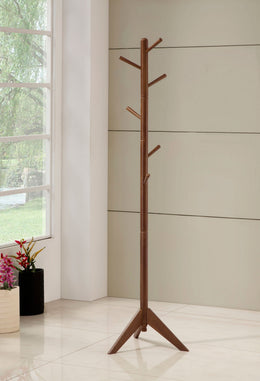Devlin 6 Hook Freestanding Wood Coat Rack Hat Hanger Grey