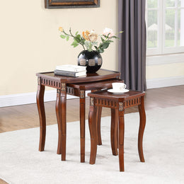 Daphne  Rectangular Wood Nesting Table Set Warm Brown