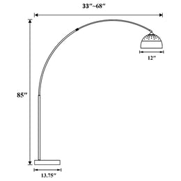 Krester 85-inch Dome Shade Metal Arc Floor Lamp Chrome
