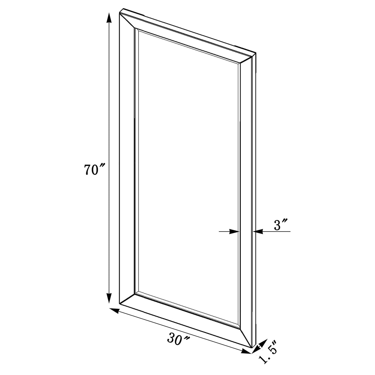 Barnett 30 x 70 Inch Full Length Floor or Wall Mirror Silver