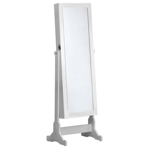 Yvonne Cheval Mirror with Jewelry Storage Dove Grey