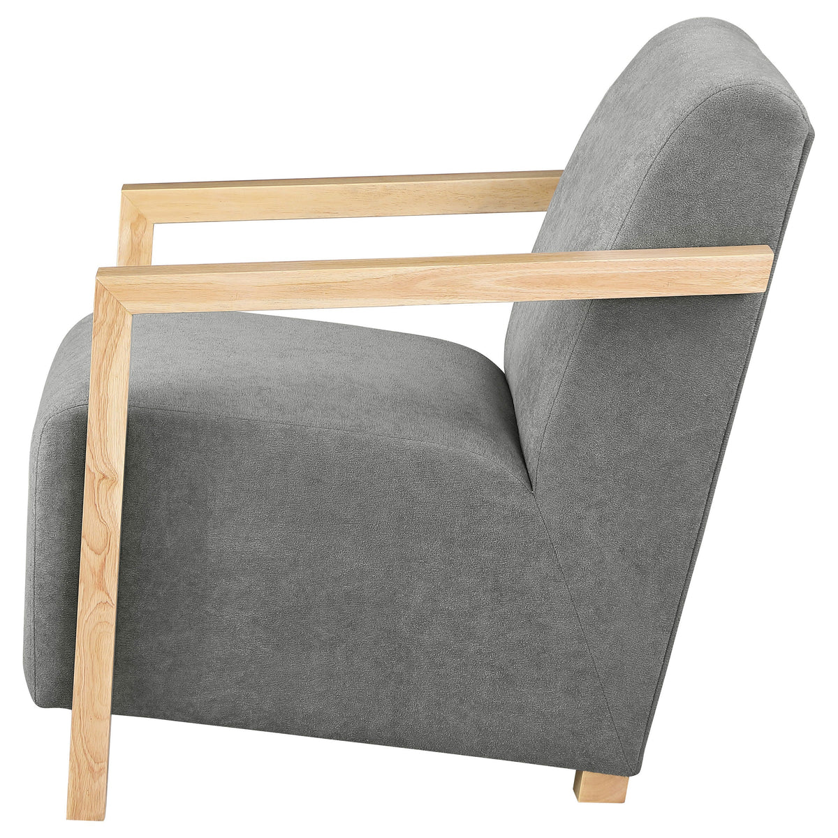 Diego Upholstered Accent Arm Chair with Wood Arms Honey