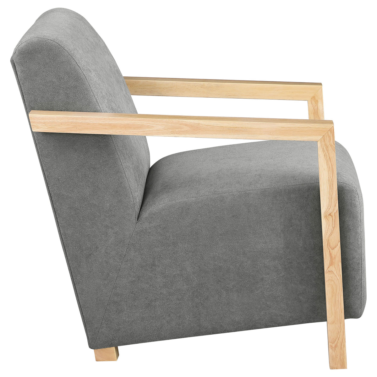 Diego Upholstered Accent Arm Chair with Wood Arms Honey