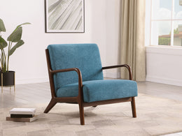 Foster Upholstered Wood Frame Accent Chair Honey