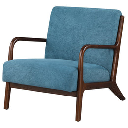 Foster Upholstered Wood Frame Accent Chair Honey