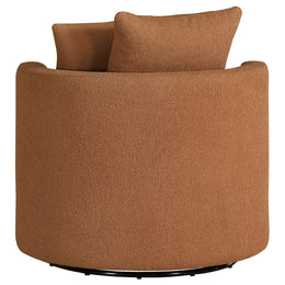 Debbie Upholstered Swivel Accent Chair Camel