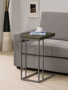 Pedro Expandable C-Shaped Sofa Side Table Chestnut